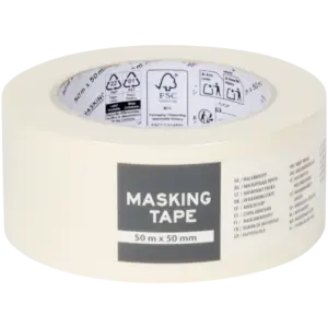 Ruban de masquage papier 50 mm – retrait facile, sans résidu