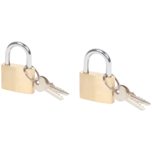 Set de 2 cadenas en acier trempé avec clés – coloris bronze
