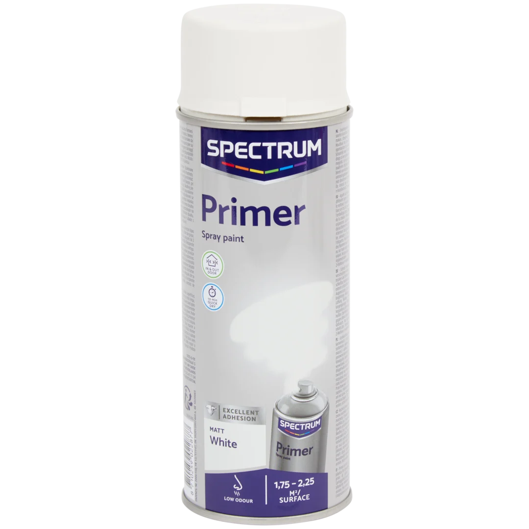 Sous-couche acrylique en aérosol Spectrum Blanc mat 400 ml – séchage 10 min