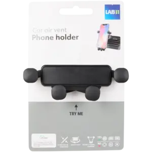 Support de téléphone voiture Lab31 à fixation grille d’aération (auto-ajustable)