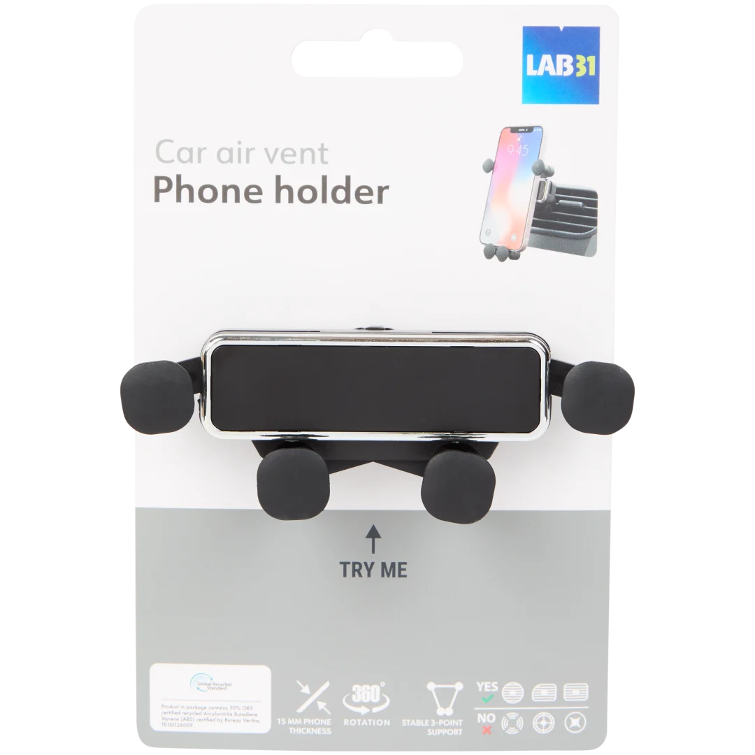 Support de téléphone voiture Lab31 à fixation grille d’aération (auto-ajustable) – Image 3