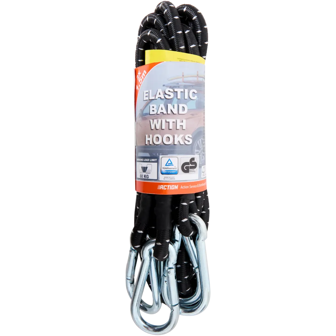 Tendeurs élastiques avec crochets – lot de 2, réglables, charge max 60 kg