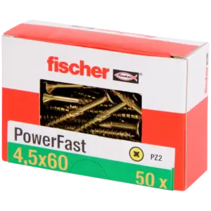 Vis pour aggloméré Fischer – acier couleur or, tête plate PZ2 (x50)