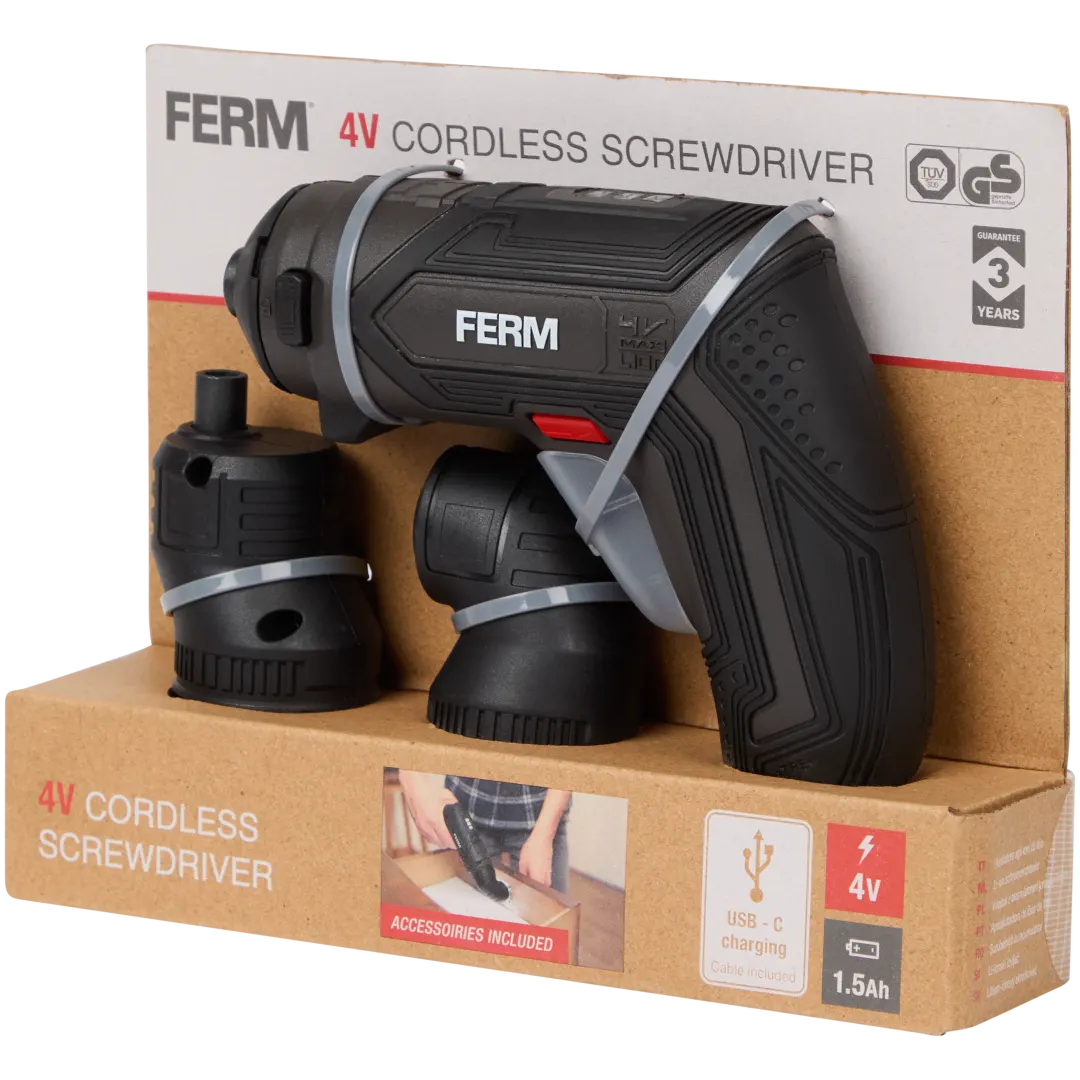Visseuse sans fil rechargeable FERM avec LED + accessoires