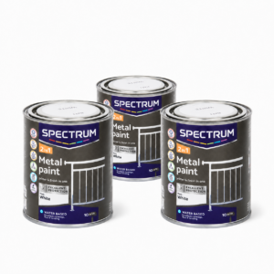 Lot de 3 pots de peinture métal 2-en-1 Spectrum blanc mat 750 ml