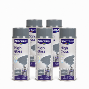 Lot de 5 bombes de peinture en aérosol Spectrum anthracite haute brillance 400 ml