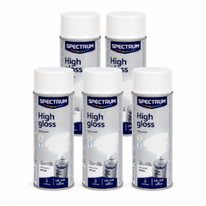 Lot de 5 bombes de peinture Spectrum blanc haute brillance 400 ml