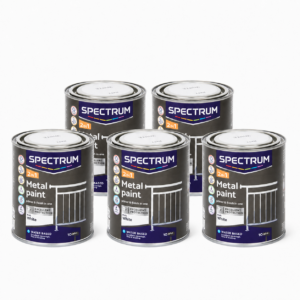 Lot de 5 pots de peinture métal 2-en-1 Spectrum blanc mat 750 ml