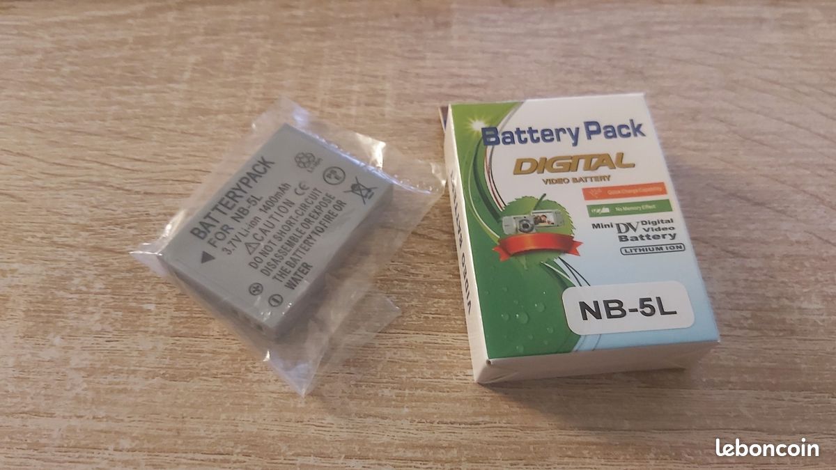 Batterie compatible Canon NB-5L – 1400 mAh, 3,7 V — vue 4