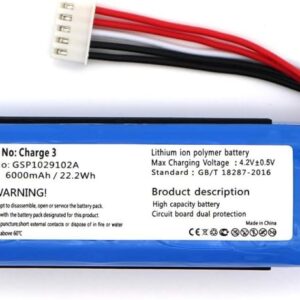 Batterie compatible JBL Charge 3 – 6000 mAh, 3,7 V