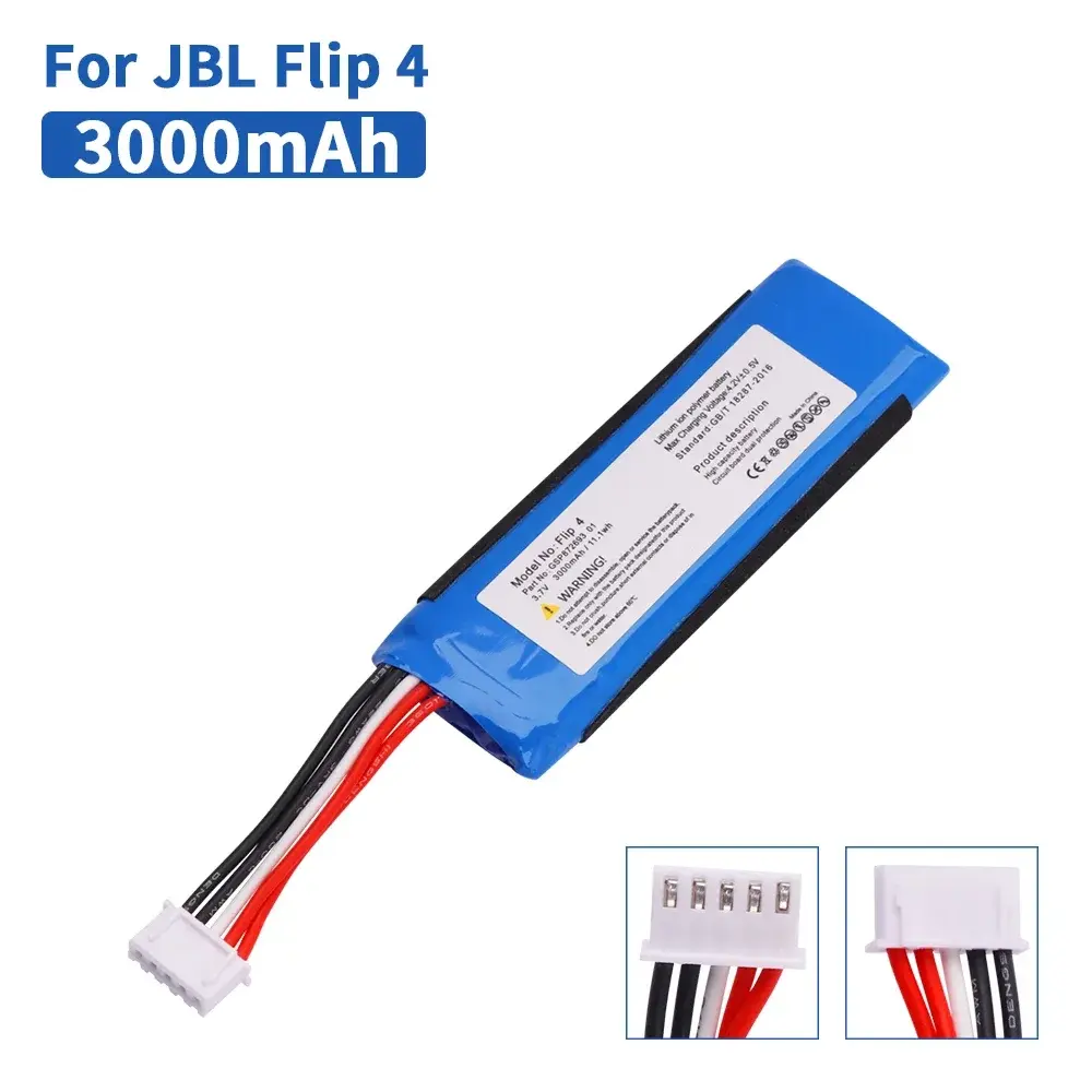 Batterie compatible JBL Flip 4 – 3000 mAh, 3,7 V — vue 3