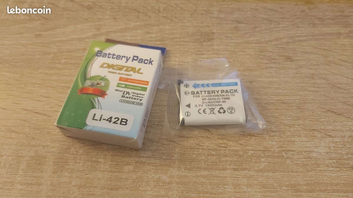 Batterie compatible LI-40B / LI-42B – 1500 mAh, 3,7 V — vue 3