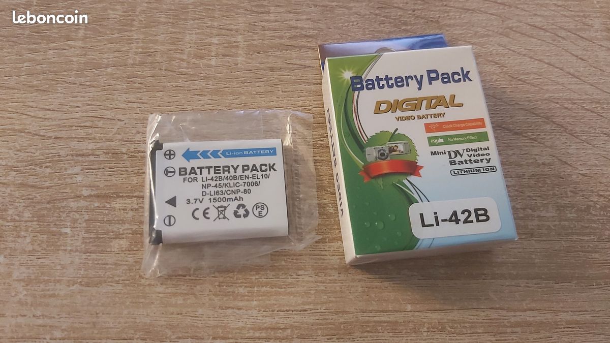 Batterie compatible LI-40B / LI-42B – 1500 mAh, 3,7 V — vue 4