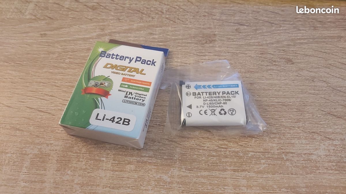 Batterie compatible LI-40B / LI-42B – 1500 mAh, 3,7 V — vue 5